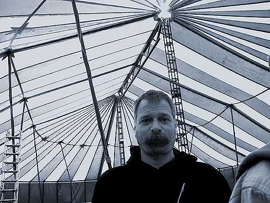 Joop in the tent at Terschelling